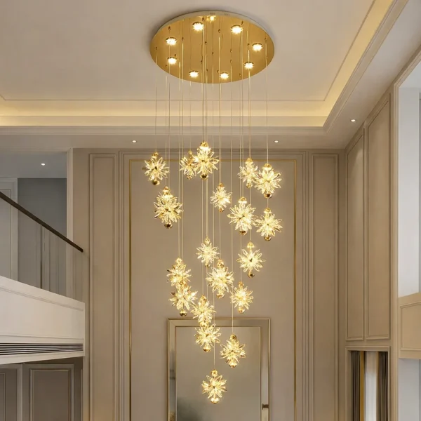 Radiant Starburst Cascading Crystal Chandelier (Double Height)