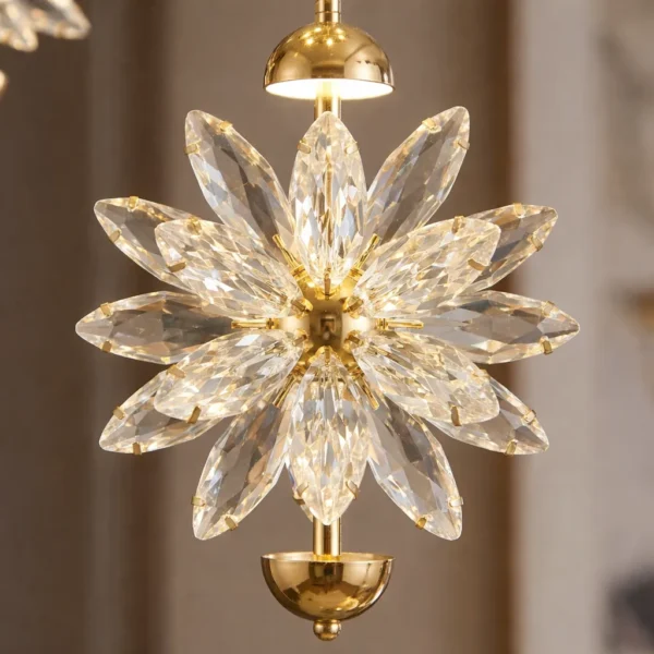 Radiant Starburst Cascading Crystal Chandelier (Double Height)