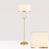 Luxury Gold Floor Lamp with Fabric Shade – Contemporary Standing Lamp