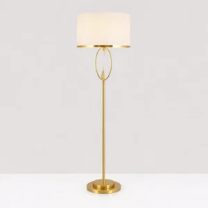 Luxury Gold Floor Lamp with Fabric Shade – Contemporary Standing Lamp