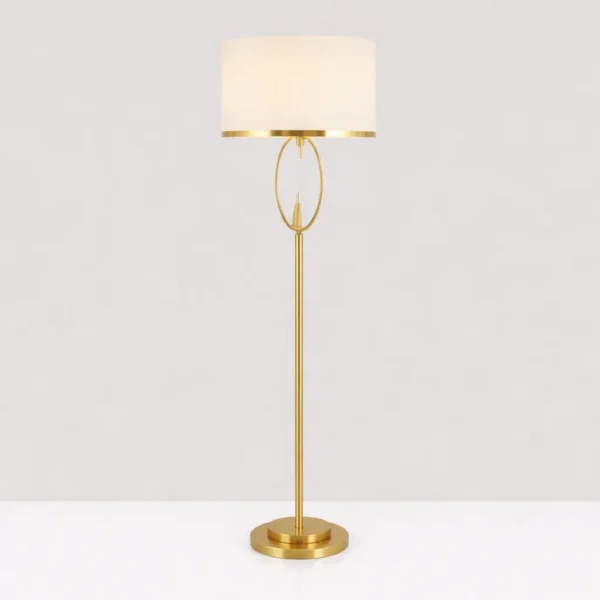 Luxury Gold Floor Lamp with Fabric Shade – Contemporary Standing Lamp