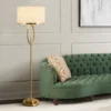 Luxury Gold Floor Lamp with Fabric Shade – Contemporary Standing Lamp