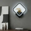 Golden Stag LED Wall Sconce – Modern Square Art Lamp (Tri-Color Light)