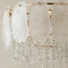Luxury Gold Oval Feather Crystal Chandelier – Angel Wing Design