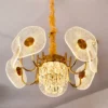 The "Golden Lotus" Crystal Hanging Light – Modern Adjustable Chandelier