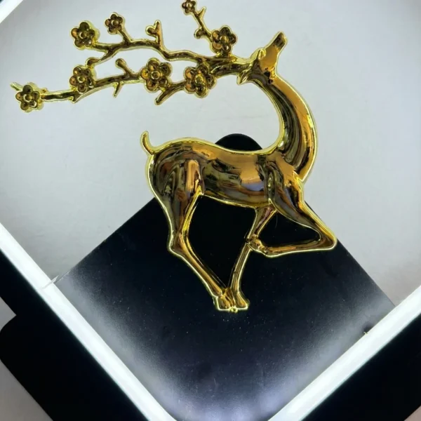 Golden Stag LED Wall Sconce – Modern Square Art Lamp (Tri-Color Light)