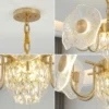 The "Golden Lotus" Crystal Hanging Light – Modern Adjustable Chandelier