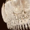 Royal Feather Crystal Chandelier – Luxury Gold Pendant with Frosted Glass Leaves