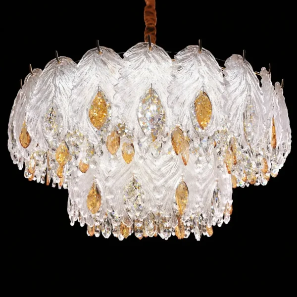 020 Aurora Luxe Pure Crystal Chandelier – 600mm Ceiling Light