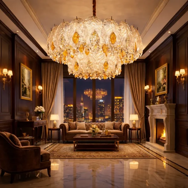 002 Aurora Luxe Pure Crystal Chandelier – 600mm Ceiling Light