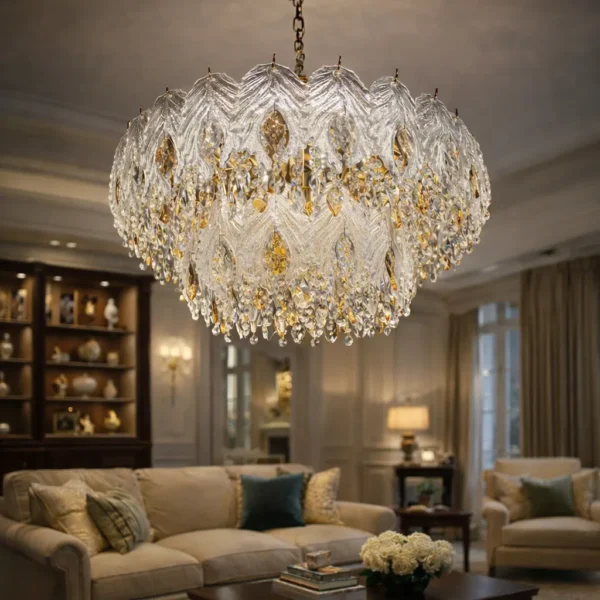 022 Aurora Luxe Pure Crystal Chandelier – 600mm Ceiling Light