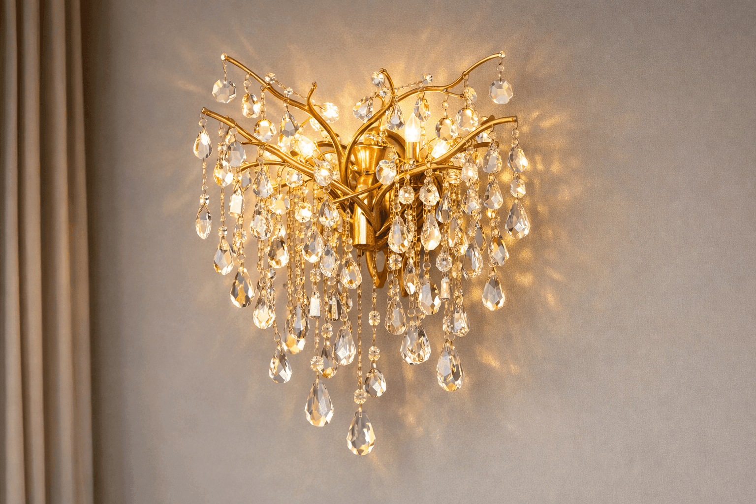 Luxury wall lights by Firozabad Lites and Home Decor
