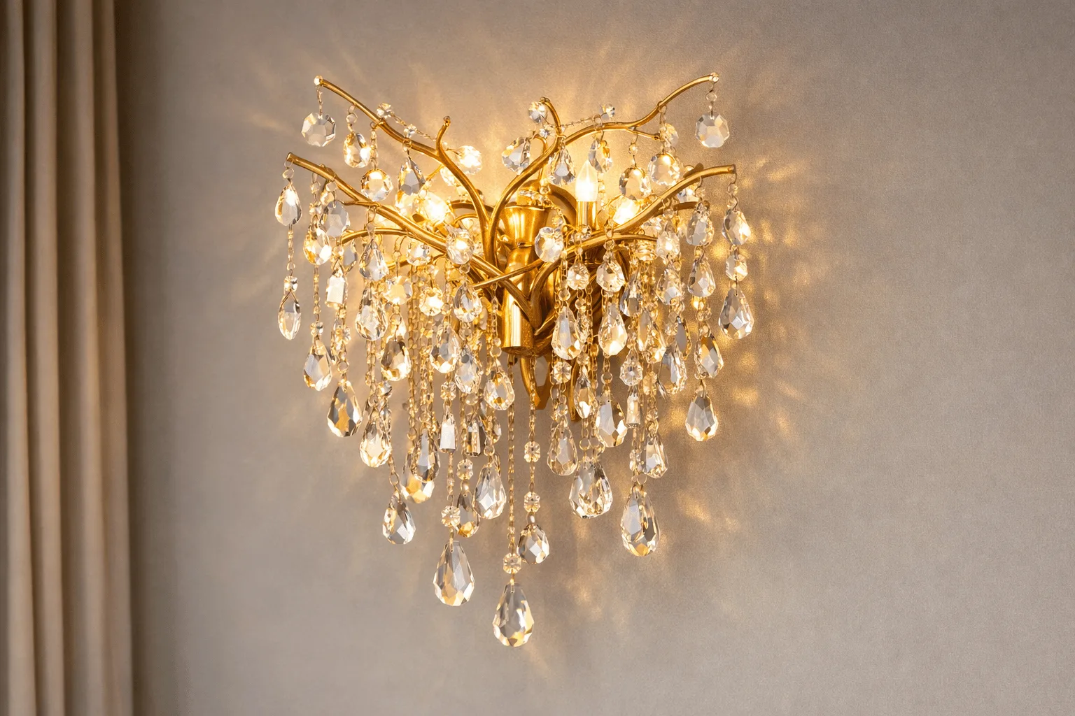 Luxury wall lights by Firozabad Lites and Home Decor