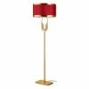 Royal Bronze Floor Lamp with Red Fabric Shade